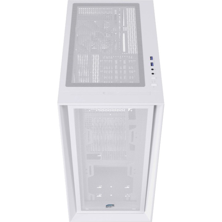 EINAREX Caixa de PC gaming semitorre ATX com vidro temperado