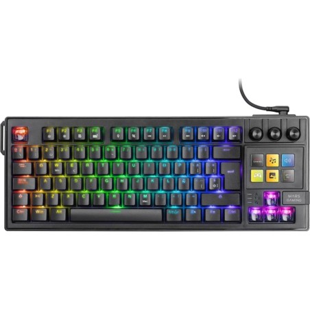 teclado mecánico gaming con teclas lcd e iluminación rgb mkmaster-tkl qwerty-es