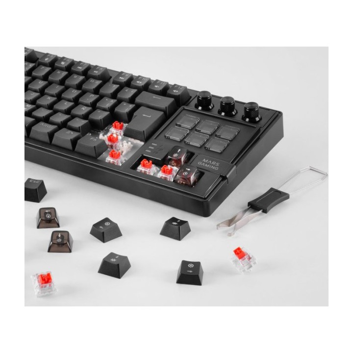 MARS GAMING Teclado mecánico con teclas LCD e iluminación