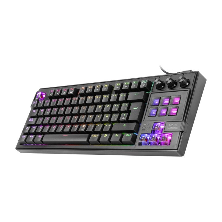 MARS GAMING Mechanische Gaming-Tastatur mit LCD-Tasten und