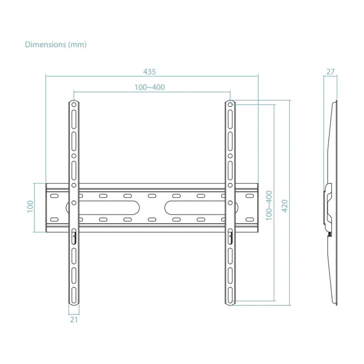 TOOQ Soporte fijo de pared para televisor LP1072F-B 32-70" VESA-400X400 45KG DSP0000043250