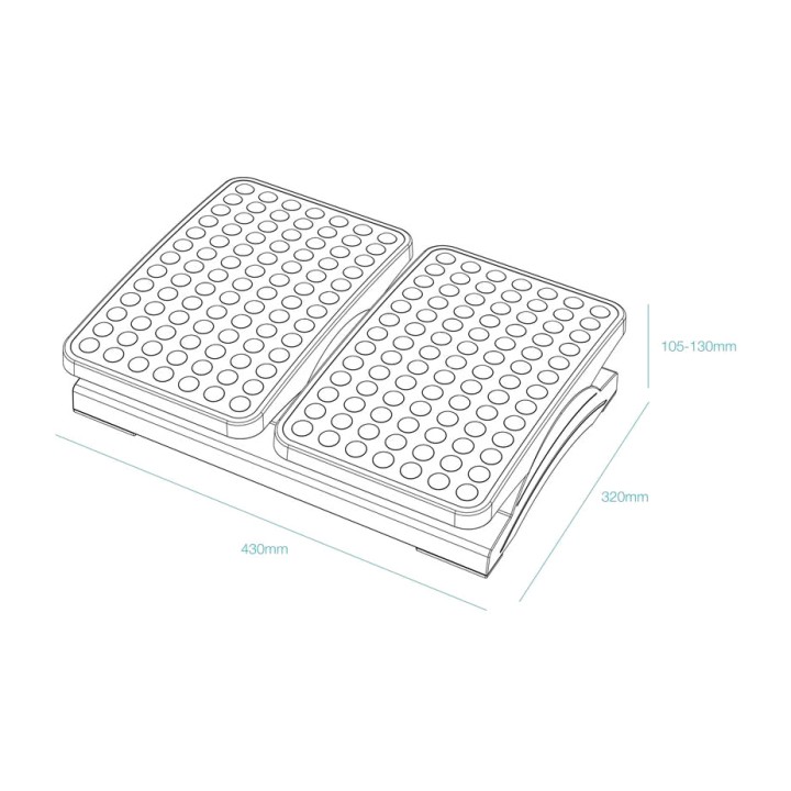 TOOQ Height- and tilt-adjustable ergonomic footrest