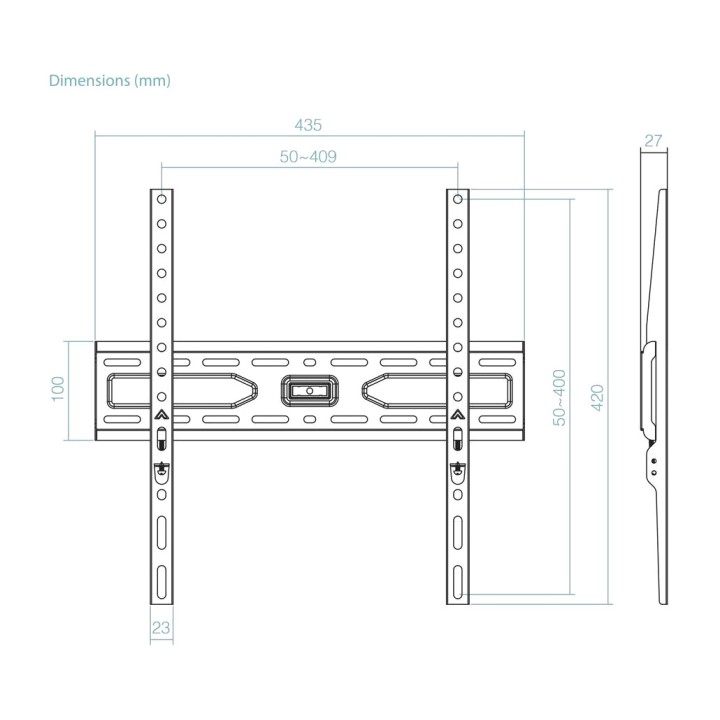 TOOQ Fixed TV wall mount LP1030F-B 32-75" VESA-400X400 45KG