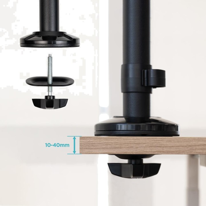 TOOQ Bureausteun voor twee monitoren, POS-terminal, scanner