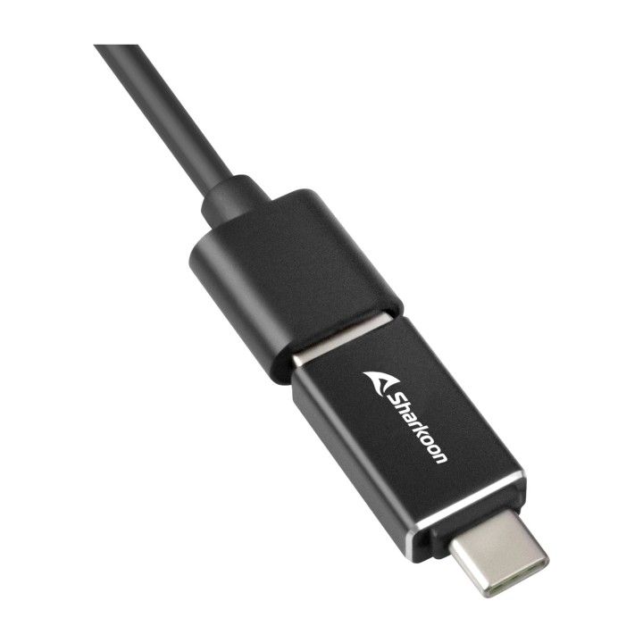 SHARKOON Hub de alumínio com três portas, rede Ethernet e