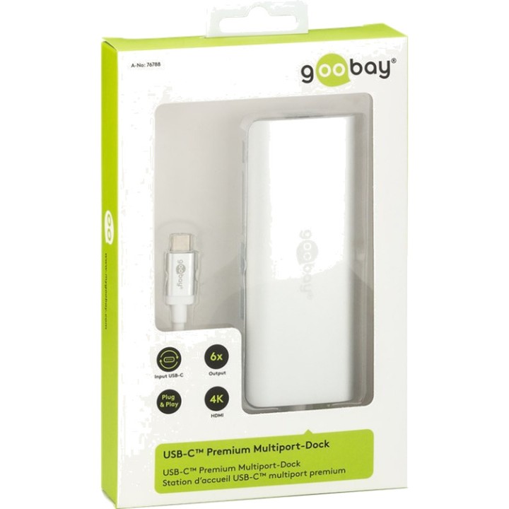 GOOBAY Hub USB-C in alluminio con HDMI, rete Gigabit e
