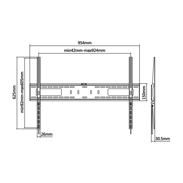 GOOBAY Supporto da parete fisso ultrasottile per TV 50-85"