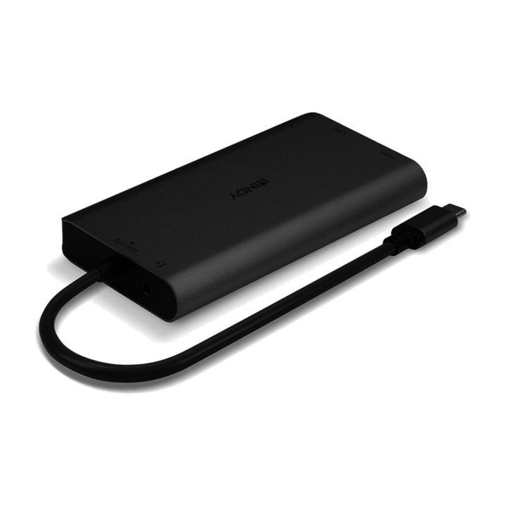 LINDY Estación de acoplamiento USB-C para portátil con red Gigabit 3.2 GEN1 HDMI-DP SD PD-100W 1819481