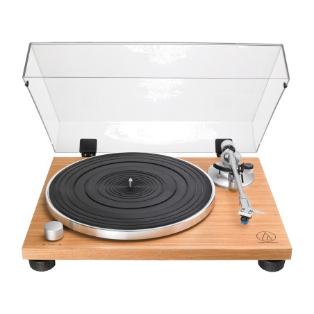 tocadiscos manual con base de madera y tracción por correa at-lpw30tk 33-1/3,45rpm 50/60hz