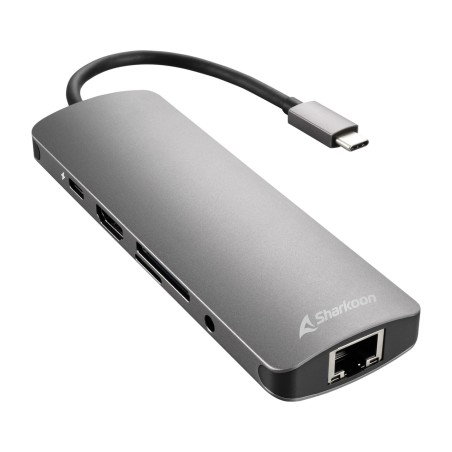 adaptador multipuerto con hdmi, red ethernet y lector de tarjetas sd usb-c-3.0-combo 5gbps rj45