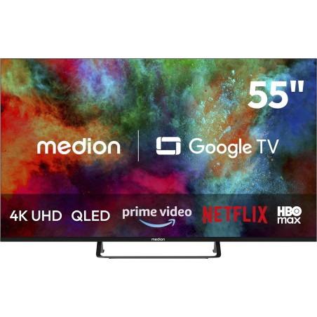 televisor inteligente qled de 55 pulgadas con google tv life md 855701 4k-uhd