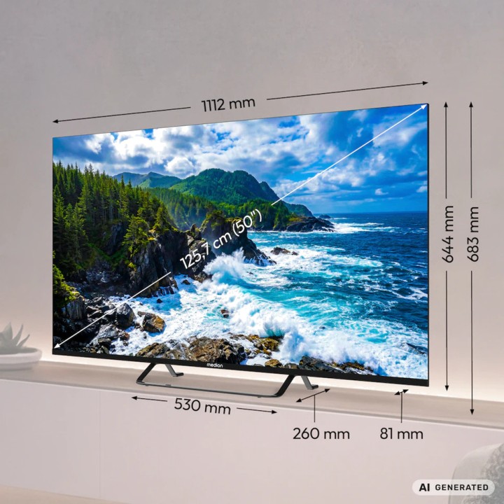 MEDION Smart TV QLED da 55 pollici con Google TV LIFE MD