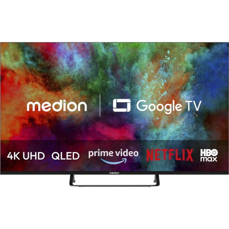 smart tv qled da 43 pollici con google tv life md 843701 4k-uhd