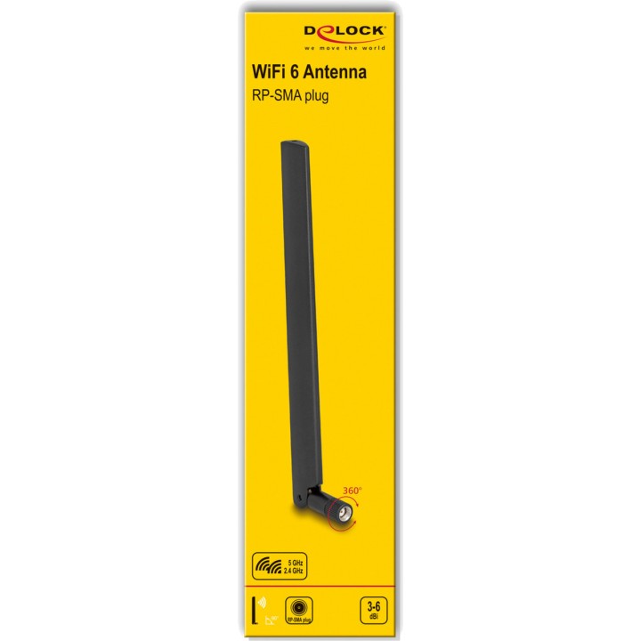 DELOCK Antena WiFi 6 omnidireccional de doble banda