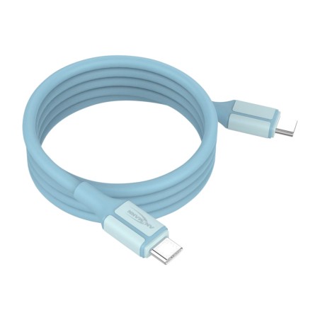 cable de silicona magnético con conectores usb-c en ambos extremos 60w 120 cm