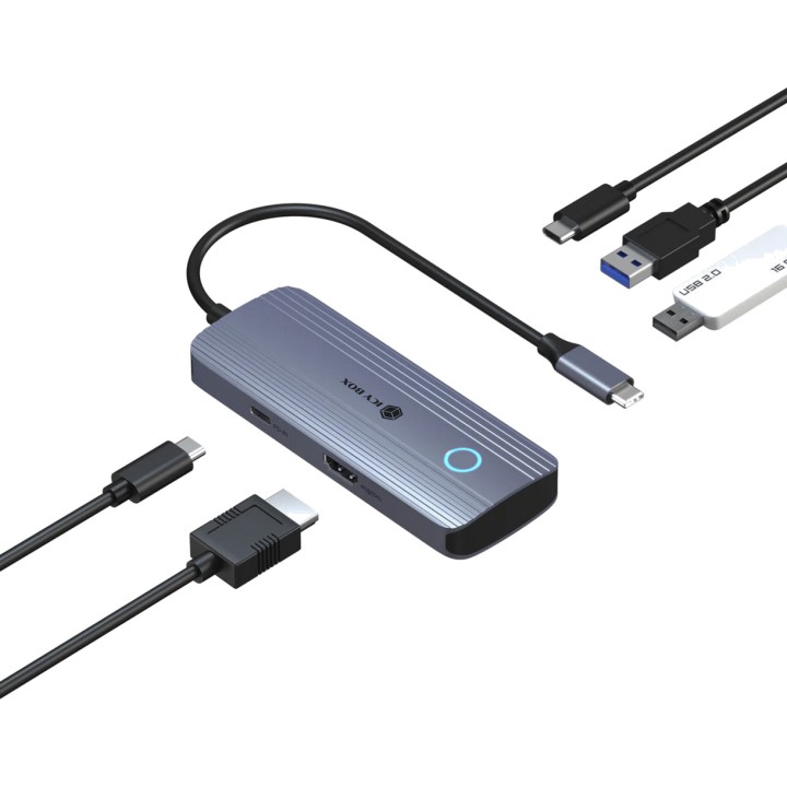 ICY BOX Estación de acoplamiento USB-C 5 en 1 para uso móvil