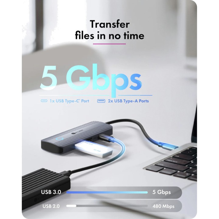 ICY BOX Docking station USB-C 5 in 1 per uso mobile