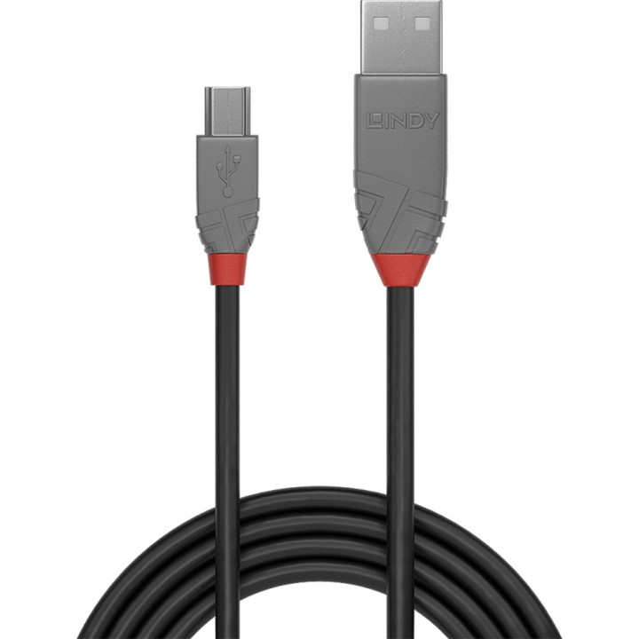 LINDY Câble USB-A vers Mini-B 2.0-ANTHRA LINE 2M 100209162