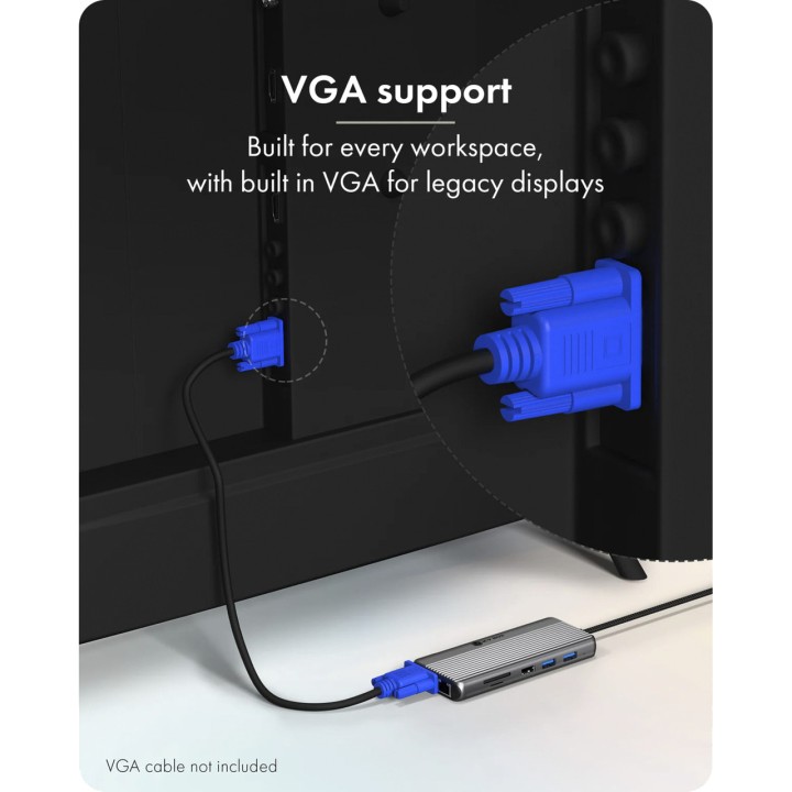 ICY BOX USB-C-Dockingstation für drei Monitore mit VGA und