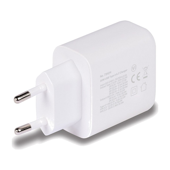 LINDY USB-Wandladegerät mit zwei Anschlüssen A-C PD 30W