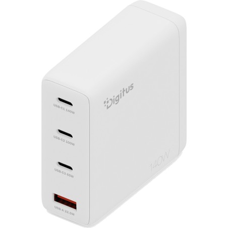 cargador usb gan de sobremesa con soporte y cuatro puertos 140w 3c+1a da-10305