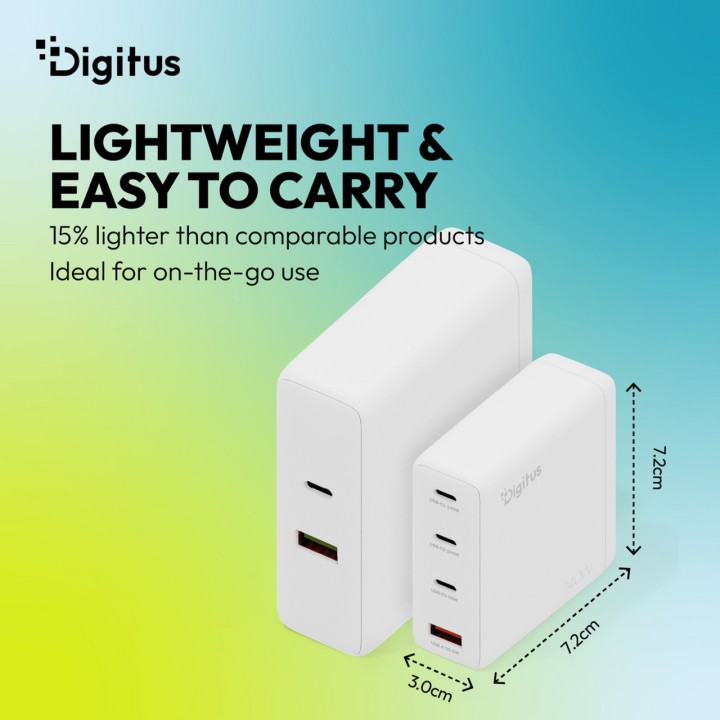 DIGITUS GaN USB desktop charger with stand and four ports