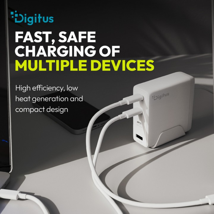 DIGITUS Επιτραπέζιος φορτιστής USB GaN με βάση και τέσσερις