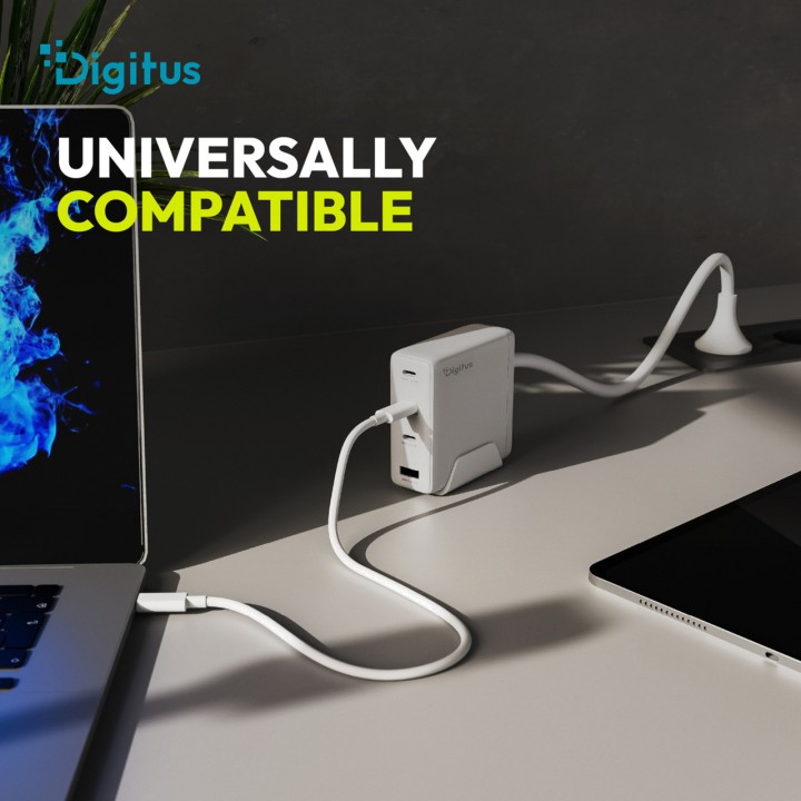 DIGITUS USB stolní nabíječka GaN s podstavcem a čtyřmi porty