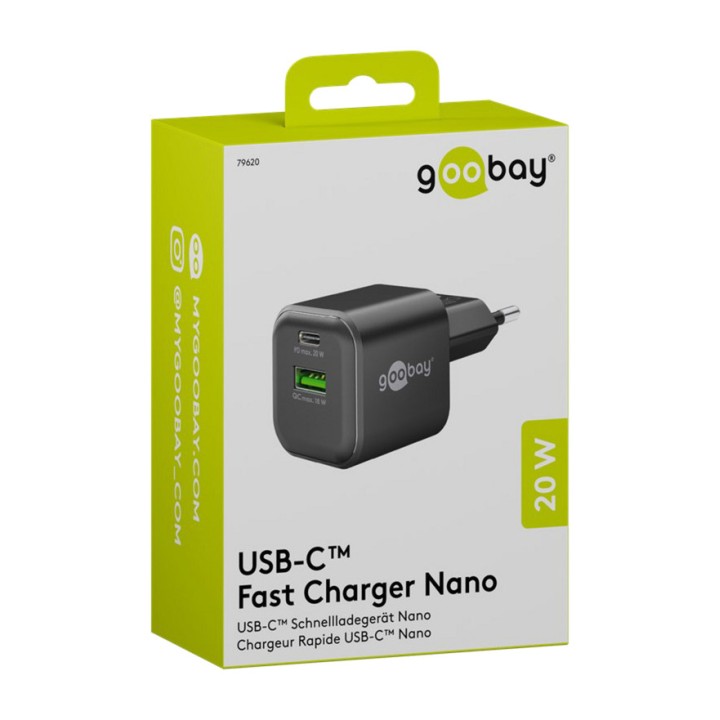 GOOBAY Cargador rápido de pared GaN con puertos USB-C