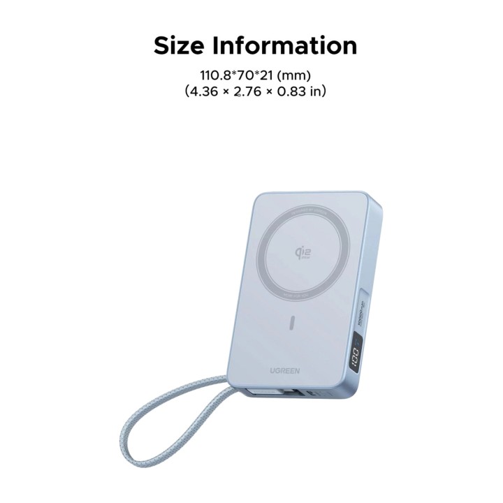 UGREEN Power bank magnetico con ricarica wireless Qi2