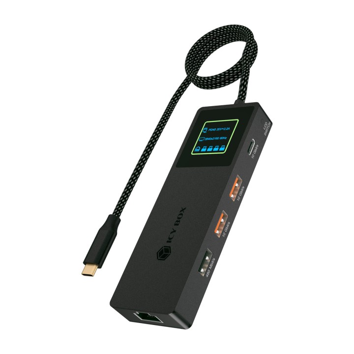 ICY BOX Kompakte USB-C-Dockingstation mit Netzwerk und HDMI