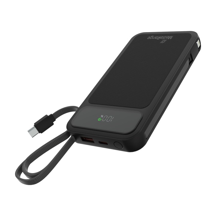 MEDIARANGE Power bank with integrated charging cables