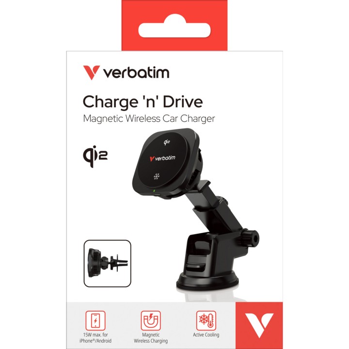 VERBATIM Magnetisk trådløs billader til mobil CHARGE-N-DRIVE