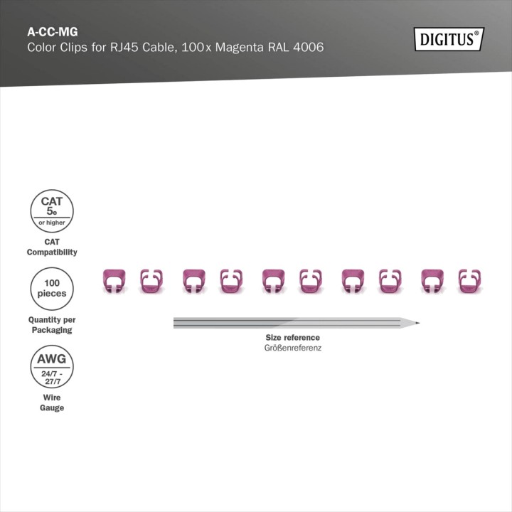DIGITUS Colour clips for identifying Ethernet network patch