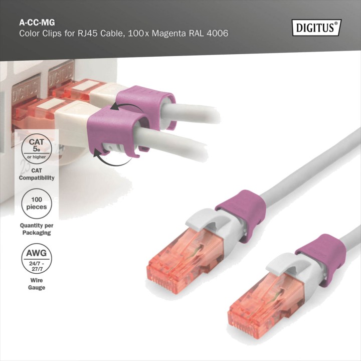 DIGITUS Colour clips for identifying Ethernet network patch