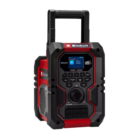 radio numérique de chantier sans fil avec bluetooth, sans batterie ni chargeur power x-change te-cr 18 li dab+ fm