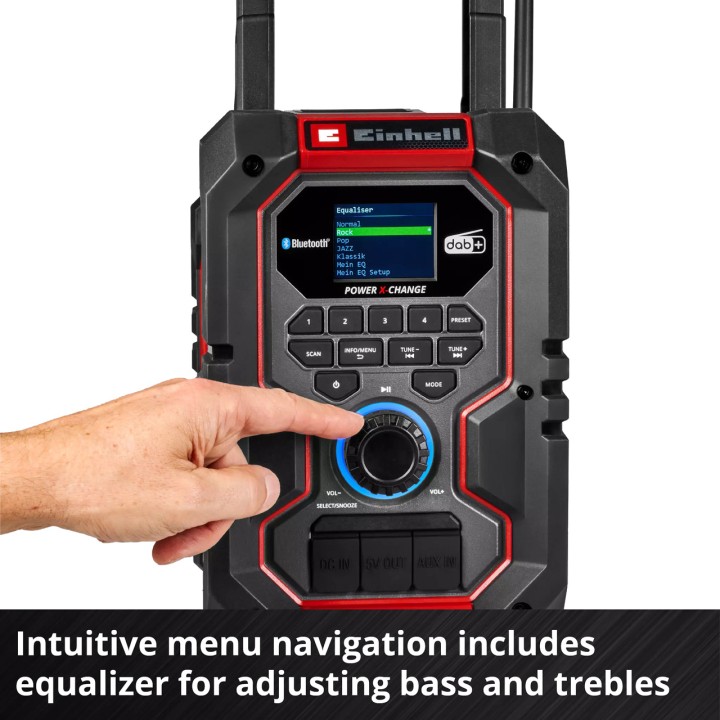 EINHELL Akku-Baustellenradio mit Bluetooth, ohne Akku und