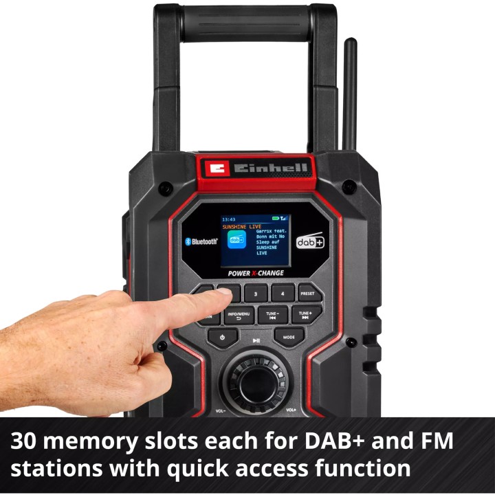 EINHELL Cordless jobsite digital radio with Bluetooth,