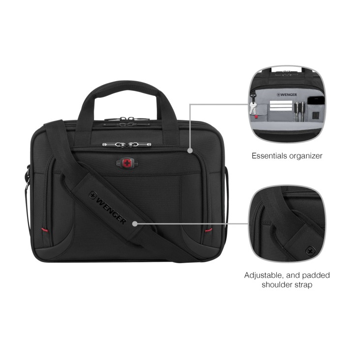 WENGER Laptop Briefcase with Trolley Strap PROSPECTUS-14"