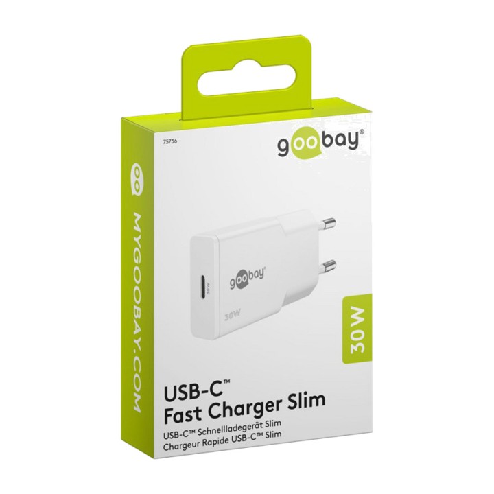 GOOBAY Ultraflaches GaN-USB-C-Schnellladegerät für die
