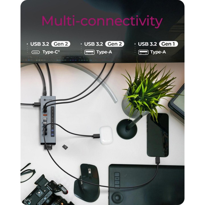 ICY BOX Hub USB-C a 11 porte con lettore di schede