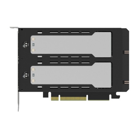 tarjeta pcie con bandejas extraíbles para 2 ssd m.2 nvme expressslot-elite mb842m5p-b gen4 x16