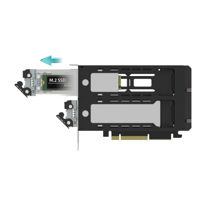 ICY DOCK Carte PCIe avec tiroirs amovibles pour 2 SSD M.2