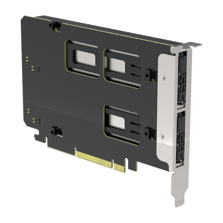 ICY DOCK PCIe card with removable trays for 2 M.2 NVMe SSDs