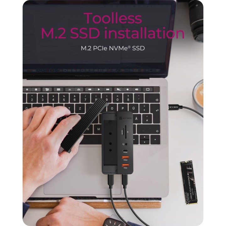 ICY BOX Docking station USB-C con alloggiamento per SSD M.2