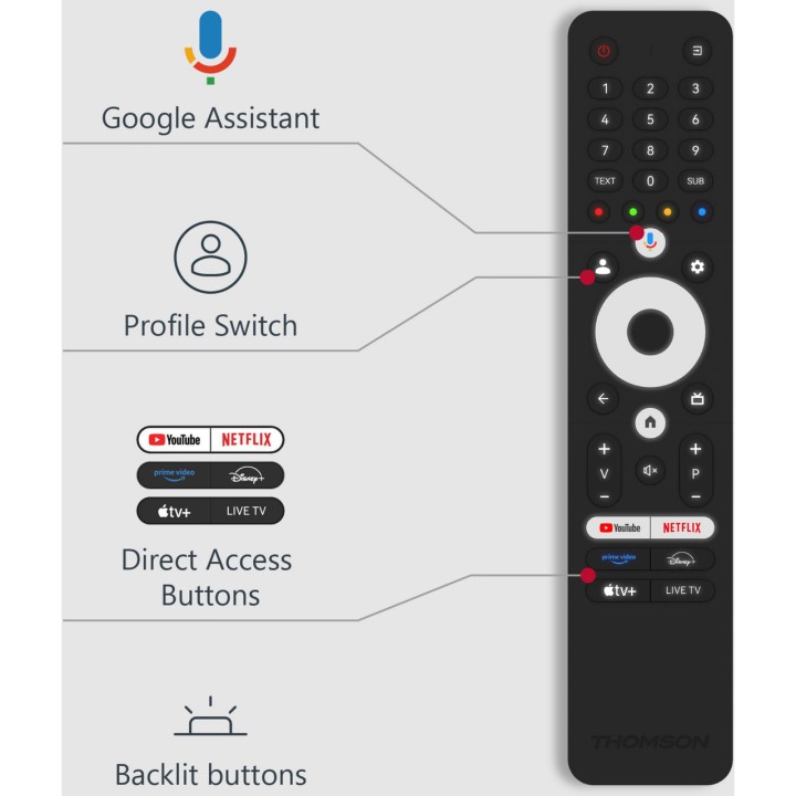 THOMSON 4K UHD LED-televizor z Google TV 55UG4S14 55"