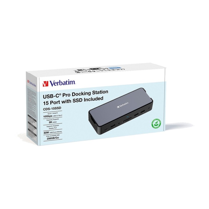 VERBATIM USB-C-Dockingstation für Laptops mit Gehäuse SSD