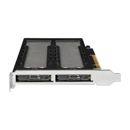 scheda pcie con cassetti rimovibili per 2 ssd m.2 nvme expressslot-elite mb842mp-b x8