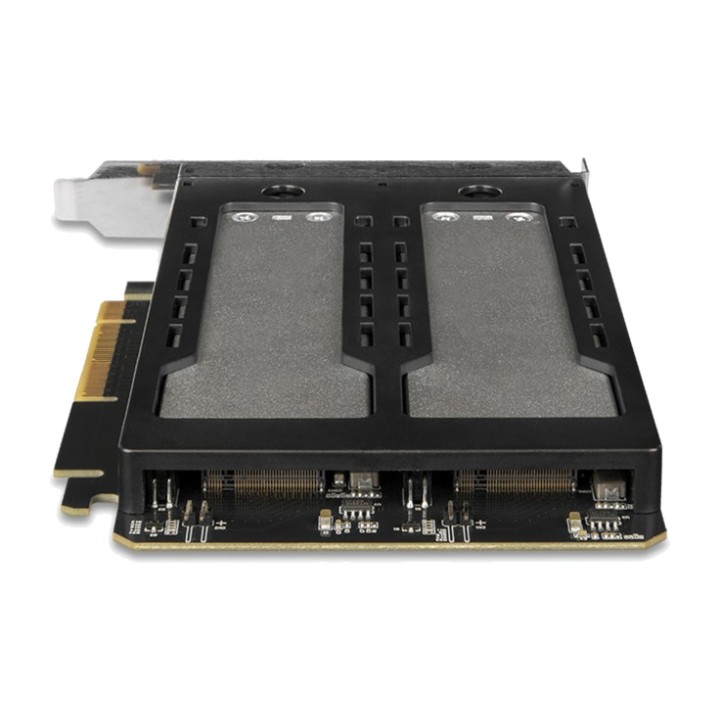 ICY DOCK PCIe card with removable trays for 2 M.2 NVMe SSDs