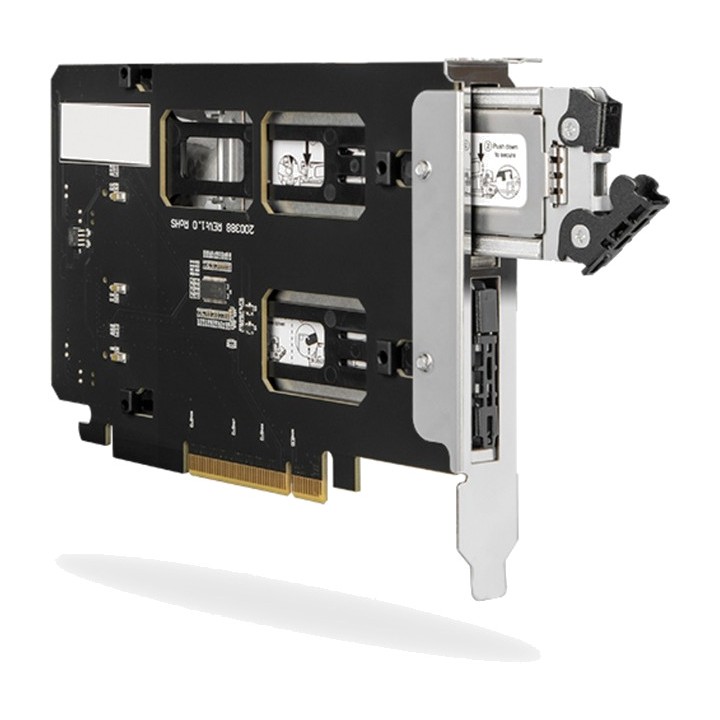 ICY DOCK Carte PCIe avec tiroirs amovibles pour 2 SSD M.2
